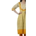 thumbnail image 4 of Moomaya Robes Indiennes pour Femmes Décontractées d'Été Imprimées Manches 3/4 Longue Kurta, 4 of 6