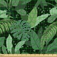thumbnail image 2 of Ambesonne Tropical Fabric by the Yard Upholstery, Nature Exotic Leaves Art, 2 Yards, Fern Green Black, 2 of 5