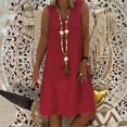 thumbnail image 2 of CIENVNSTG Summer Sleeveless V-Neck Beachwear Solid Oversized Dress Female Fashion Elegant Maxi Dress Wine XL, 2 of 7