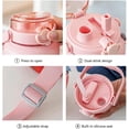 thumbnail image 3 of Botella de agua Kawaii con osito YONGSHENG con pajita y correa 1000 ml rosa, 3 of 5