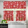 thumbnail image 3 of Christmas Raindeer Small Kitchen Window Curtains Over Sink Short Blackout Curtains for 3 Piece Windows Tiers Curtains for Bathroom Window, 3 of 6