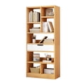 thumbnail image 3 of IOTXY Wooden Open Display Bookcase - 61" Height 8 Cubes Freestanding Storage Bookshelf with Drawer, Maple Yellow, 3 of 6