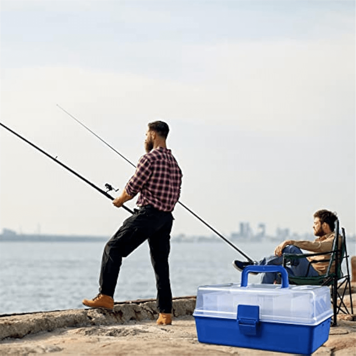 Fishing Storage Box Hook Tackle Tool Container with Handle Waterproof Equipment Box
