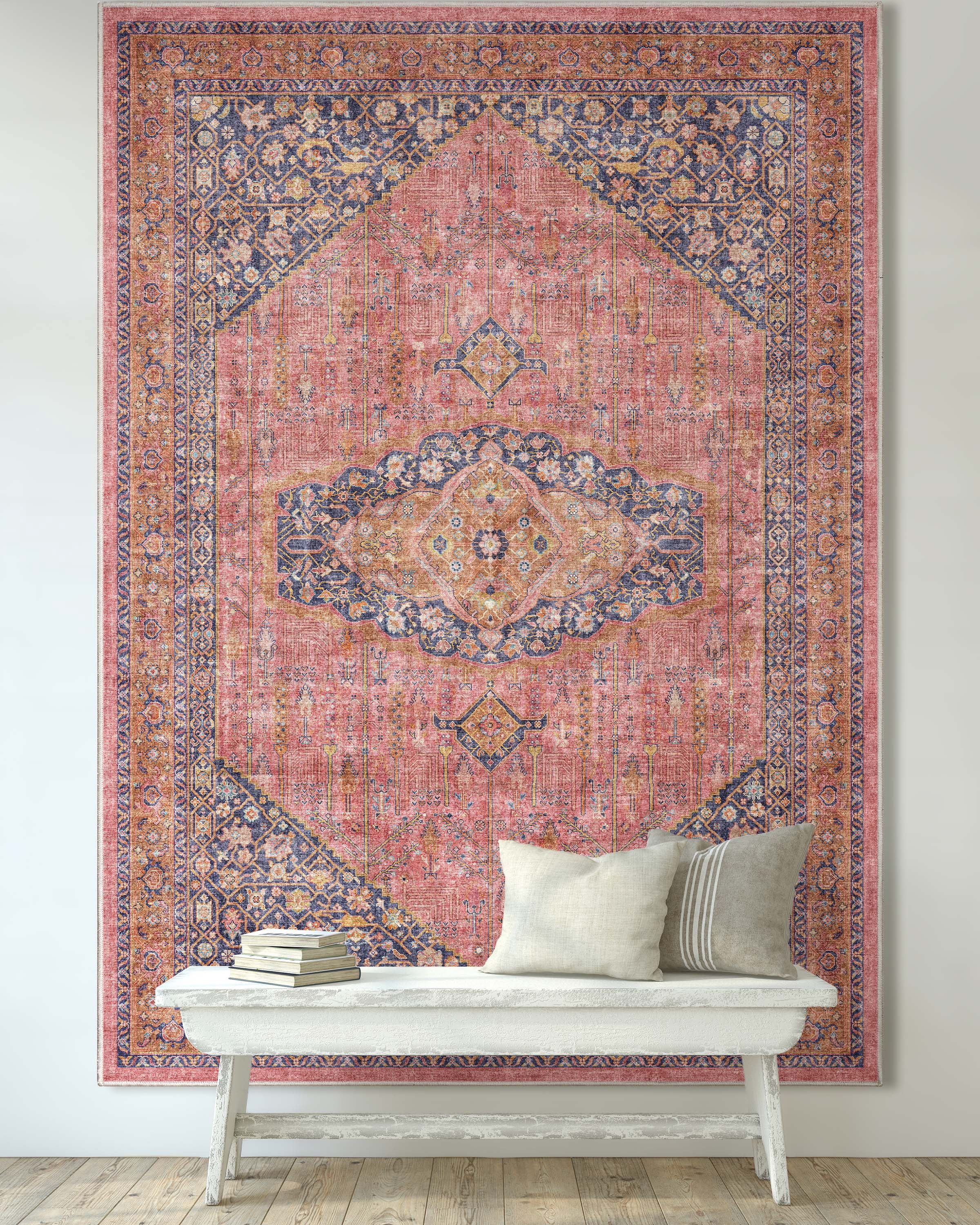 Well Woven Apollo San Marino Vintage Oriental Pink Flatweave 7'7" x 9'10" Area Rug