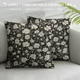 thumbnail image 3 of JEUXUS Vintage Floral Pillow Covers Black Old White Floral Outdoor Decorative Throw Pillow Covers Farmhouse Rustic Pillowcases Cushion Covers For Couch Bedroom Sofa Chair Car, 3 of 5