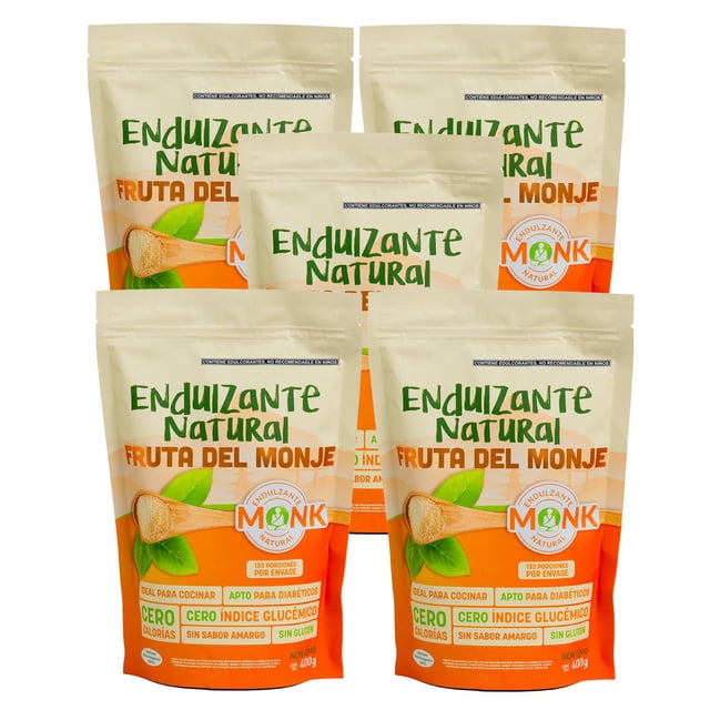 Fruta Del Monje Sustituto De Azúcar 400 gr (5 Bolsas) naranja