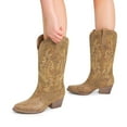 thumbnail image 4 of DREAM PAIRS Women's Western Cowboy Cowgirl Boots Square Toe Embroidery Mid Calf Booties, 4 of 5