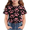 thumbnail image 1 of Zpanxa T-Shirts Athlétiques pour Filles Imprimé Étoile Col Rond Manches Courtes Haut Décontracté Polyester Spandex 3 Ans, 1 of 7