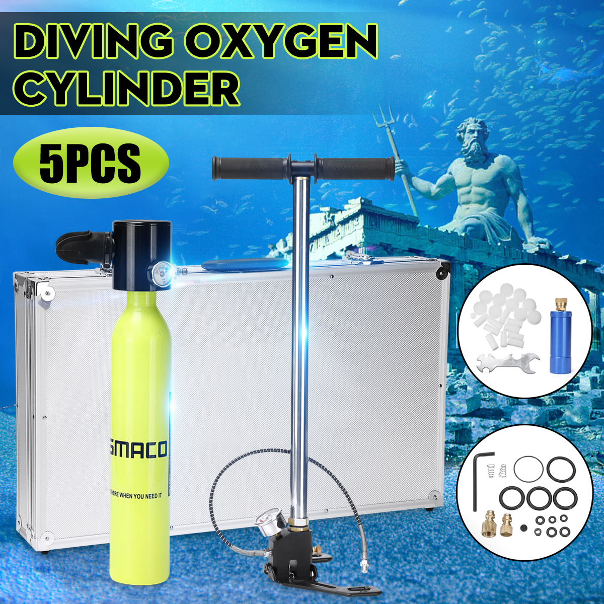 0.5L Portable Mini Mouthpiece Oxygen Cylinder Air Oxygen Tank Breath