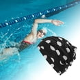 thumbnail image 2 of Unique Bargains 1 Pc Breathable Dots Pattern Swimming Cap Black, 2 of 6