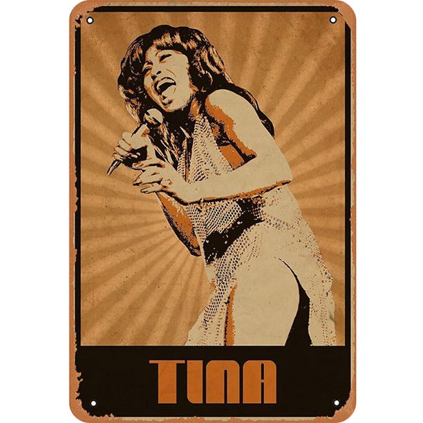 Placa de Metal Vintage de hierro Wdftyju TINA Singer Rectangular 20x30cm