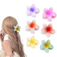 thumbnail image 1 of Pinzas para el cabello con flores hawaianas Frangipani 6 piezas color aleatorio JM, 1 of 4