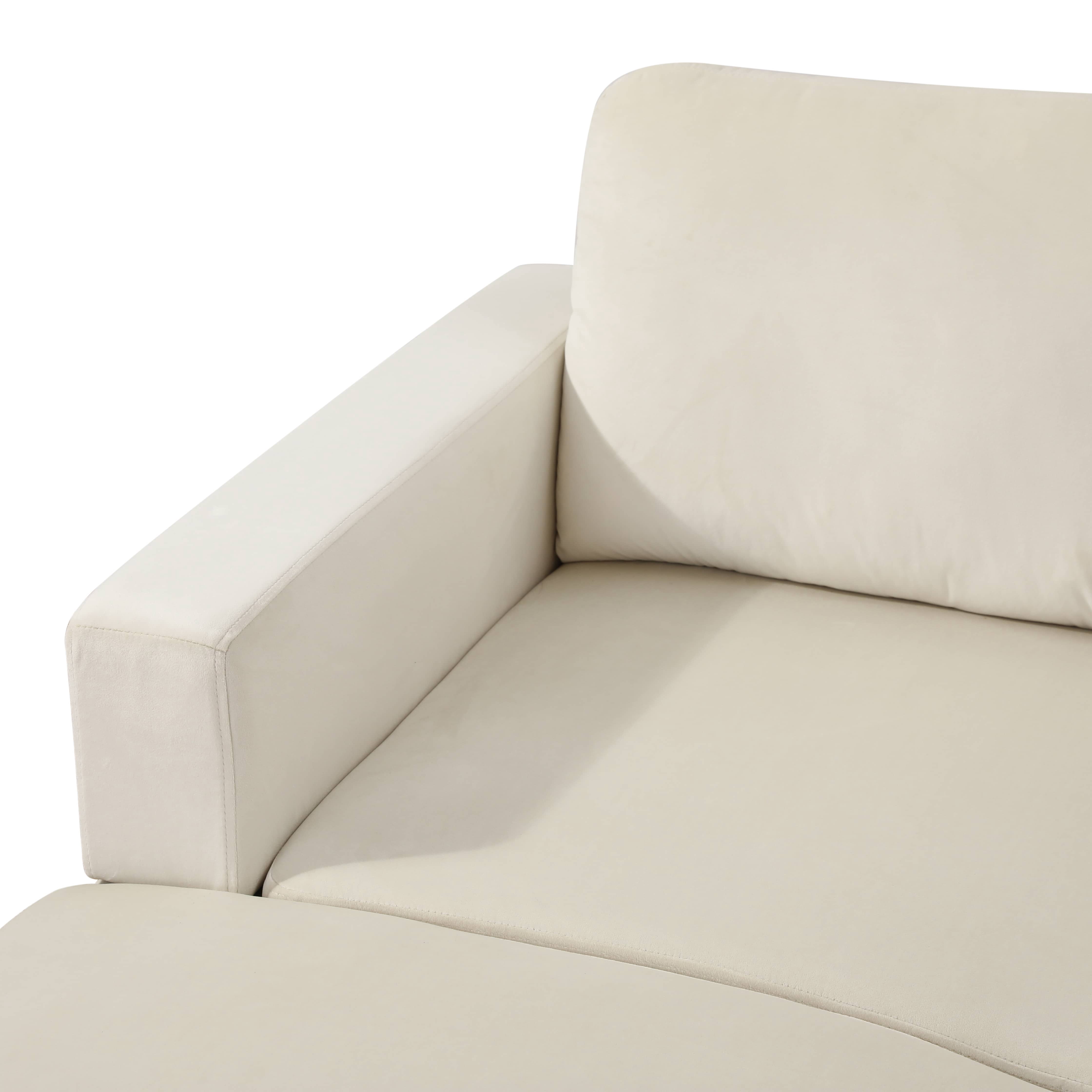 MAYEERTY Superior Beige white Lint Modern Adult Couch Living Room Sofa Set