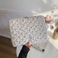 thumbnail image 5 of Yucurem Puffy Quilted Floral Laptop Case, Maple Leaf Padded Laptop Sleeve, Coquette Aesthetic Shockproof Cover for iPad, Computer, Tablet, Notebook, 14.17" x 0.98" x 10.24" (Pink), 5 of 8