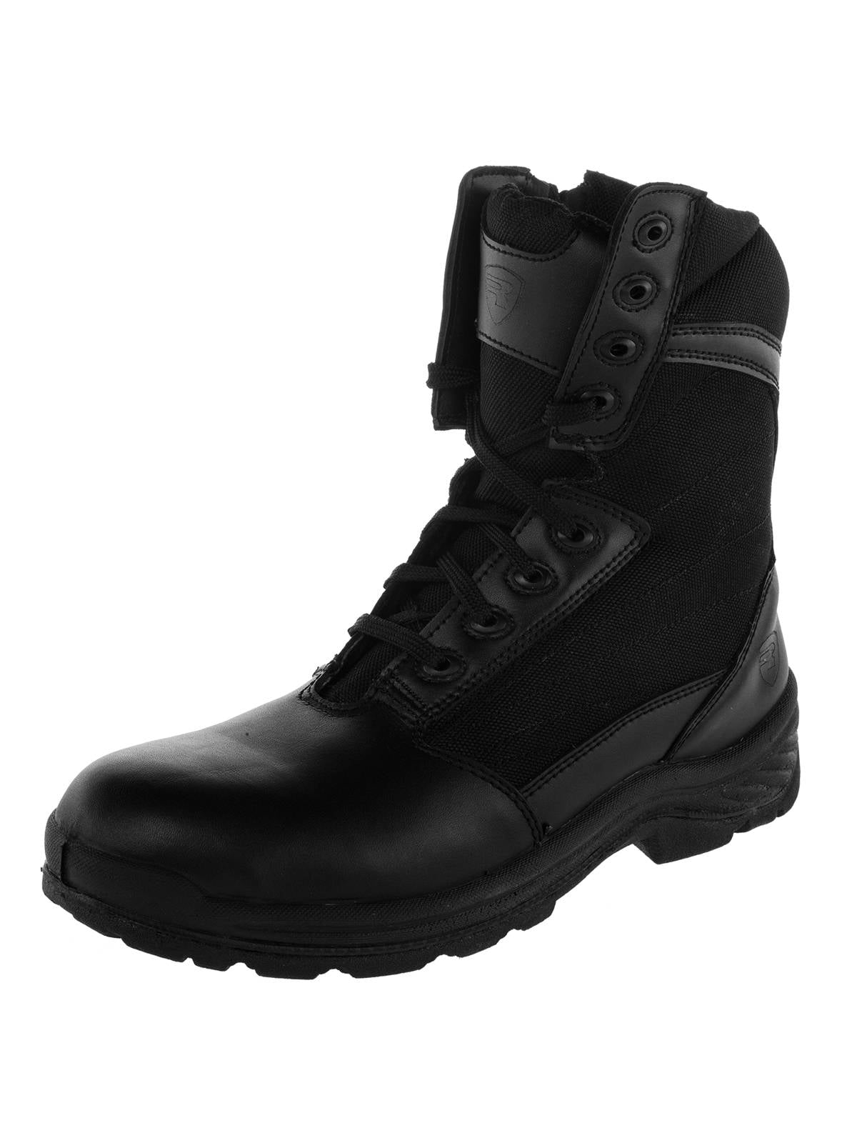Rucks 8” Men’s Shield Tactical Working Boots Lace Up Side Zipper Soft Toe Black 