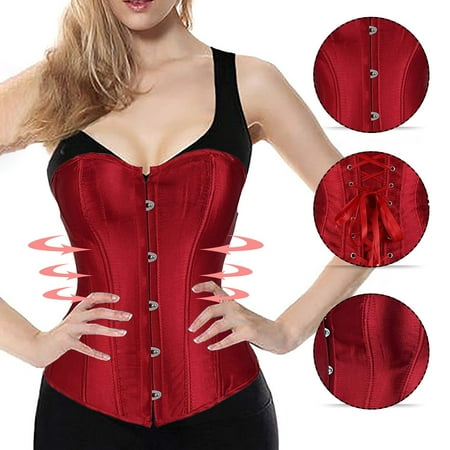 

Huachen Women Full Body Shaper Bodysuit Firm Control Shapewear Lifter Corset Shapewear Wine L