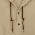 thumbnail image 5 of Men's Cotton Linen Solid Color Shirt Hooded Hoodie Button Loose Long-sleeved Hooded Spring And Summer Casual Daily Clothing, 5 of 6