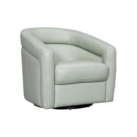 Desi Mint Leather Swivel Accent Chair
