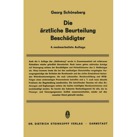 Die Ãrztliche Beurteilung BeschÃ¤digter, (Paperback)