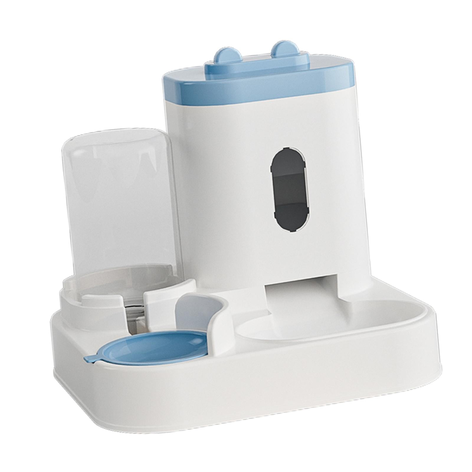 Bvdfgk 2 in 1 Automatic Pet Feeder Cat Food Dog Water Bowl Eating and Drinking Bowl Dog Blue