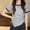 Gray, variant on XPMWRP Women's Crew Neck Short Sleeve Shirt Summer Solid Color Basic Tee Tight Fit Jersey T Shirt Going Out Tops Black M