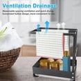 thumbnail image 3 of Sponge Holder with Drain Pan, Boriyuan Foldable Kitchen Sink Caddy Organizer Kitchen Sponge Holder Dishcloth Hanger for Sponge Brush Soap Dish Dishcloth Rack (Black), 3 of 9