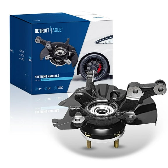 Detroit Axle - Front Steering Knuckle for 2006-2011 Hyundai Accent, Left Steering Knuckle & Wheel Hub Bearing Assembly 2006 2007 2008 2009 2010 2011 Replacement