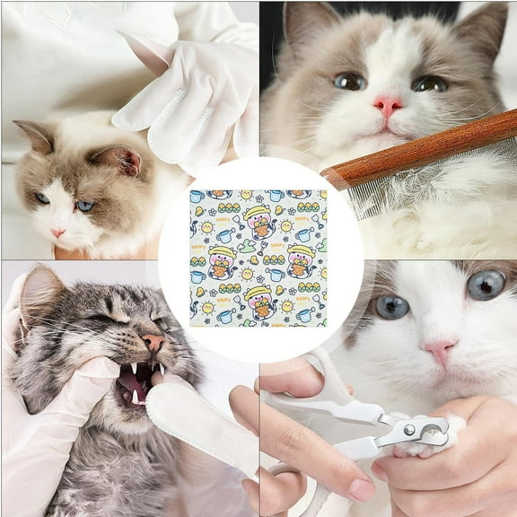 Noothes Cat Wrap, Portable Pet Restraint Blanket with Anti-Bite/Scratch Self-Adhering Design, Secure Nail Clipping Grooming Tool for Cats/Dogs (30x14x14cm, Lightweight)