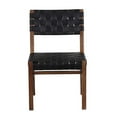 thumbnail image 3 of Pemberly Row Genuine Leather Basket-Woven Dining Chair in Brown, 3 of 6