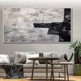 thumbnail image 4 of Large Black White Wall Art Original Abstract Painting on Canvas Black and White Painting Abstract Wall Art Living Room Wall Decor,Unstretched,Frameless,(61*122cm)24*48Inches, 4 of 5