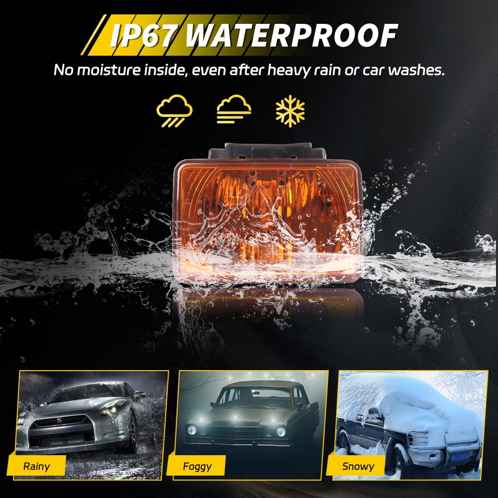 2PCS Amber Lens Front Bumper Fog Lights with  Amber LED For  2004 2005 2006 2007 2008 2009 2010 2011 2012 Chevy Colorado/GMC Canyon 2006 Isuzu i-280/i-350 2007-2008 Isuzu i-290/i-370