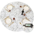 thumbnail image 3 of UMINEUX Round Fitted Vinyl Tablecloth with Elastic Edged & Flannel Backing, Fits Tables up to 45"-56" Diameter (White Marble), 3 of 6