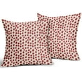 thumbnail image 2 of Red Cream Pillow Covers 16x16 Set of 2 Boho Design Polka Dot Throw Pillows Modern Brush Strokes Print Decorative Outdoor Pillowcase Square Cushion Cover Linen Pillow Case for Home Sofa Couch Bed, 2 of 5