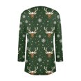 thumbnail image 3 of Women's Fashionable Loose-Fit Casual Cardigan with Christmas Print Mid-Length Coat for Holiday Outfits and Comfortable Wear,Army Green,3XL, 3 of 6