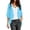 Blue, variant on Casual Lightweight Cardigans for Women 3/4 Sleeve Chiffon Solid Color Blouse Soft Open Front Jacket