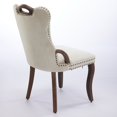 thumbnail image 6 of Hassch Upholstered Dining Chairs Set of 2, Vintage Accent Side Chairs with Button Tufted Back, Nailhead Trim, Solid Wood Legs, for Kitchen & Dining Room (Beige), 6 of 10