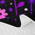 thumbnail image 5 of Feelyou Boho Skull Flower Quilt Full, Spooky Bat Star Full Bedspread Sets, Purple, 3pcs, 1 Comforter and 2 Pillowcases, 5 of 7