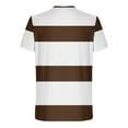 thumbnail image 4 of VSSSJ Men's Big and Tall T-Shirts Casual Striped Color Block Short Sleeve Shirt Fashion Loose Summer Crewneck Sports Muscle T Shirt Brown M, 4 of 5