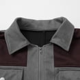 thumbnail image 5 of Men's Western Cowboy Suede Jacket Vintage Plush Collar Faux Leather Winter Warm Overcoat with 4 Pockets, 5 of 8
