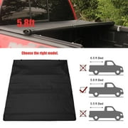 Pickup Truck Tonneau Cover, 5.8 Feet Roll Pickup Truck Tonneau Cover With Light Fits For Dodge 2009-2017