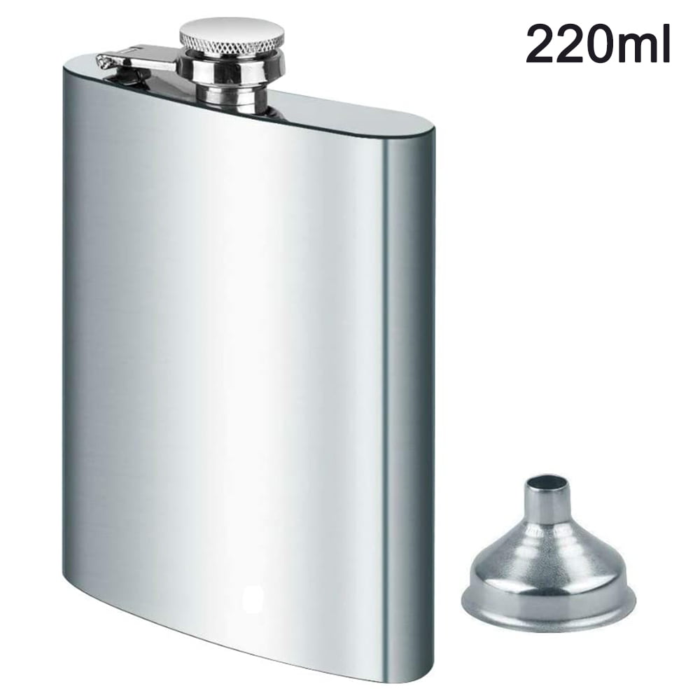 7oz Stainless Steel Hip Flask Liquor Alcohol Drink 2 Cups 1 Funnel Gift Box Set 