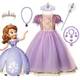 thumbnail image 2 of Disney-vestido de Princesa Sofía para niñas de 2 a 10 años, disfraz de lujo para Halloween, traje de malla de encaje con lentejuelas Fivean unisex, 2 of 2