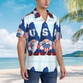 thumbnail image 2 of KLL Men's Hawaiian Shirt Short Sleeve Button Down Beach Shirts-Cute Gnomes in USA, 2 of 5