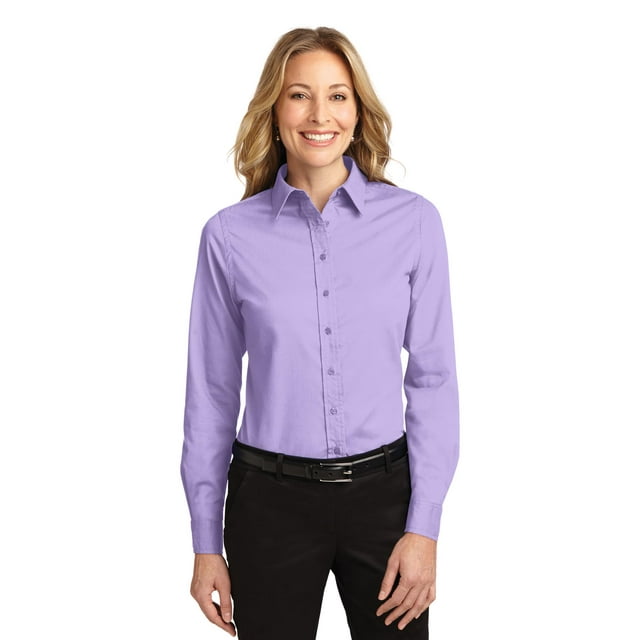 Camisa de fácil cuidado de manga larga para mujer Port Authority®. L608 Autoridad Portuaria L608