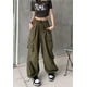 thumbnail image 1 of Pantalones anchos de cintura alta para mujer Y2K con 4 bolsillos, 1 of 7