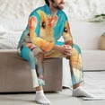 thumbnail image 7 of Yiaed Cloud Cute Hamster Print Men’s Pajamas Set - Long Sleeve Button Down Sleep Shirt and Pajama Bottoms Sleepwear Set Mens Pjs Sets Men's Pajama Bottoms-XX-Large, 7 of 7