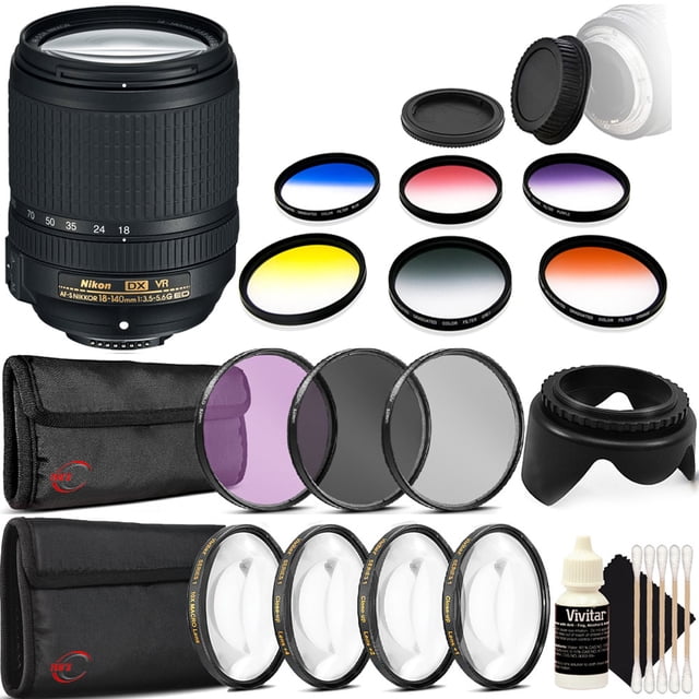 Nikon AF-S DX NIKKOR Objectif 18-140 mm pour Appareils Photo Reflex Numériques Nikon avec Accessoires