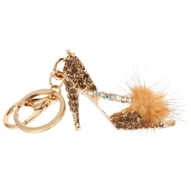 EeaseCA 1pc High-heeled Shoes Design Pendant Rhinestone King Ring Bag Hanging Decoration
