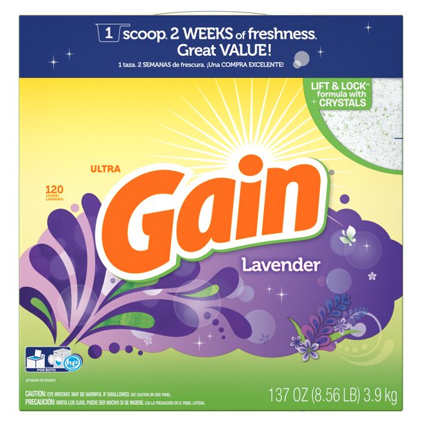 Gain Laundry Detergent Powder, Lavender, 120 Loads 137 oz