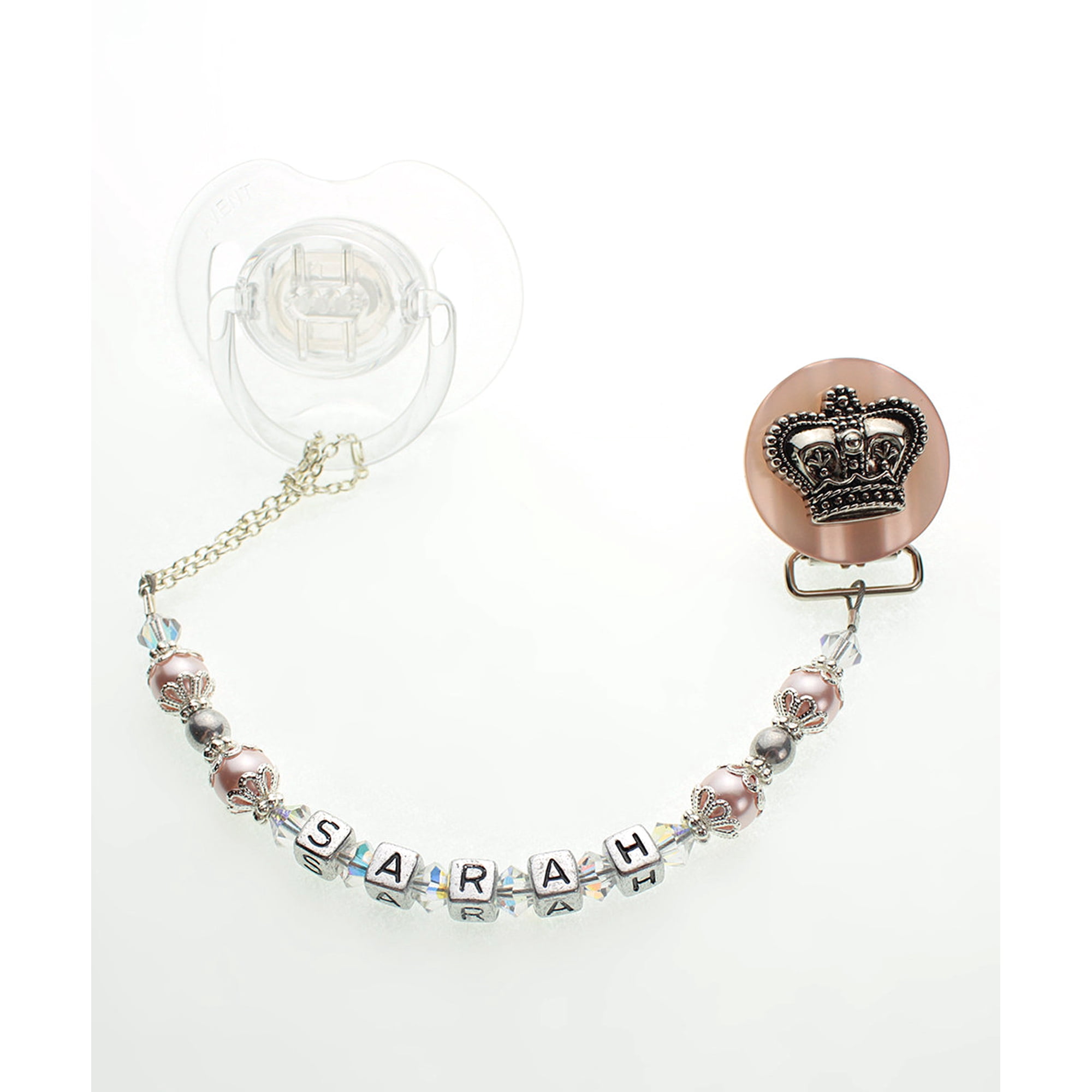 Personalized Name Crown Pacifier Clip